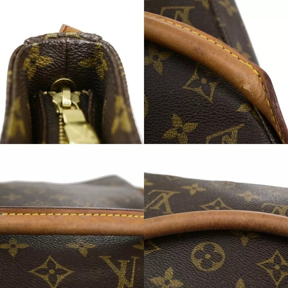 LOUIS VUITTON Logo Looping GM Shoulder Bag Monogram Leather Brown - Picture 4 of 16